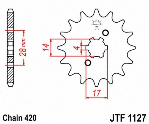 Jt Sprockets Jtf1127.14 14T Steel Front Sprocket
