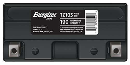Energizer Tz10S Agm Motorcycle And Atv 12V Battery, 190 Cold Cranking Amps And 8.6 Ahr. Replaces: Ytz10S And Others
