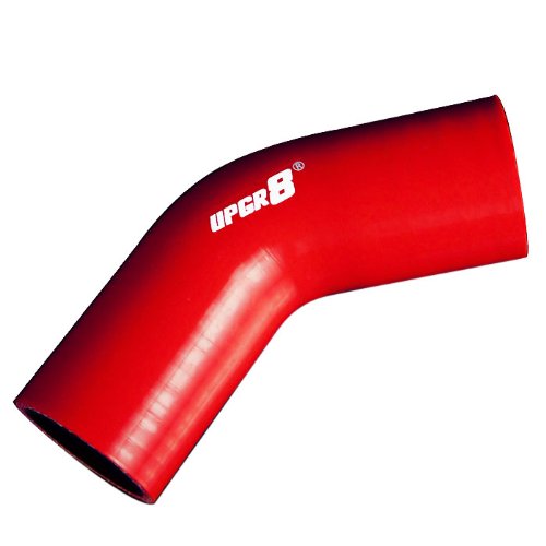 Upgr8 Universal 4-Ply High Performance 45 Degree Elbow Coupler Silicone Hose (2.0(51Mm), Red)