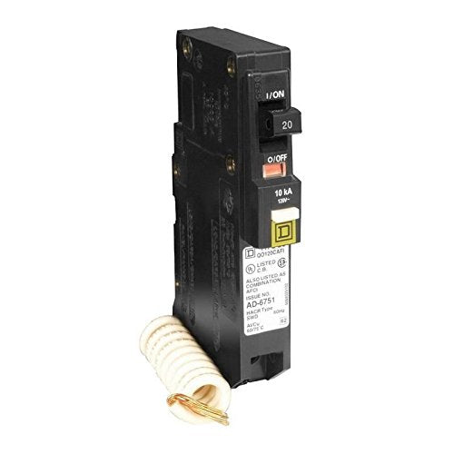 Square D Qo120Cafi Plug-In Mount Combination Arc Fault Circuit Breaker 1-Pole 20 Amp 120 Volt Ac Qo™