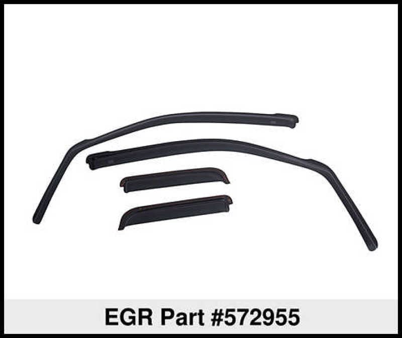 EGR 572955 In-channel Window Visors Front and Rear Set, Matte Black Finish, Compatible with Ram 1500 Crew Cab Models