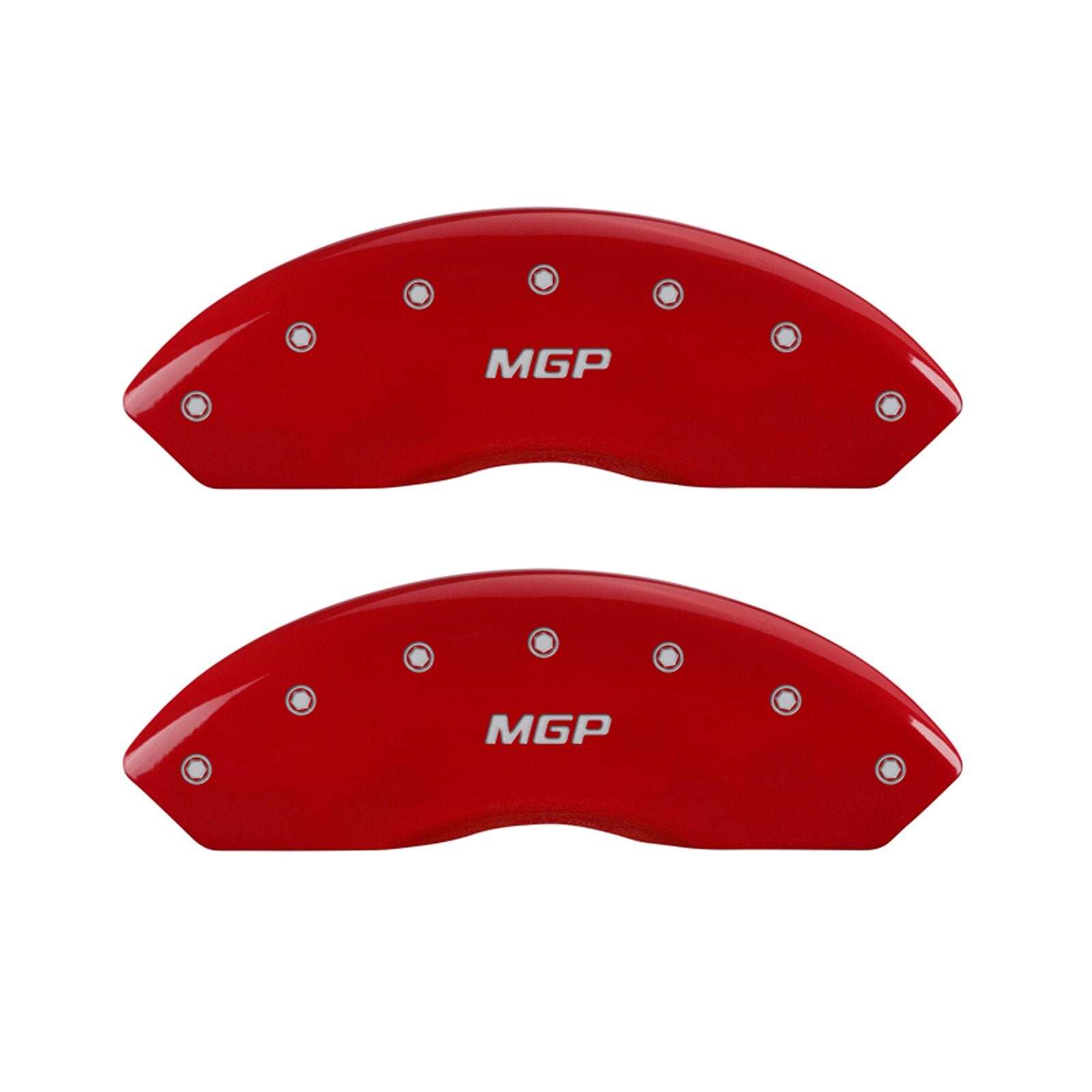 Mgp Caliper Covers 23219Smgprd Red Powder Coat Finish 'Mgp' Engraved Caliper Cover With Silver Characters, (Set Of 4)