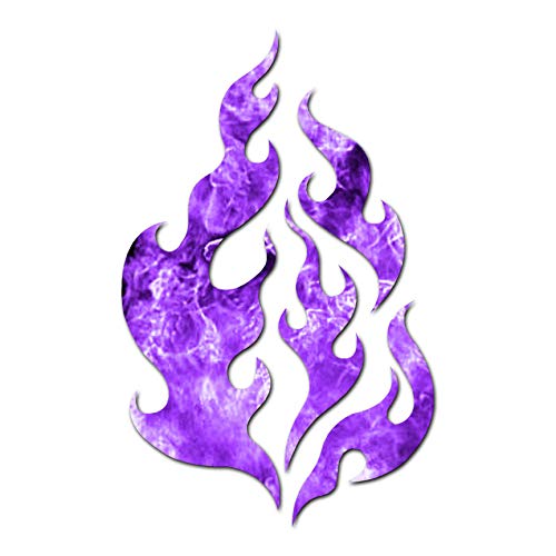 Fire Flames Art - Vinyl Decal Sticker - 5.75'' x 9.25'' - Purple Flames