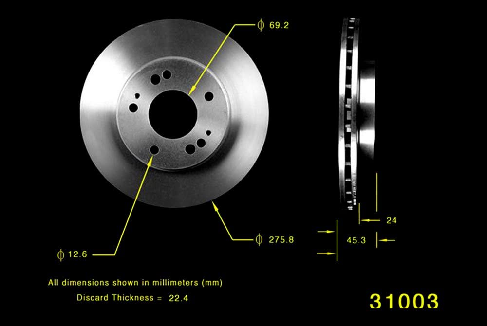 Bendix Premium Prt1574 Front Brake Rotor For Select Models Dodge Stealth, Eagle Talon, Mitsubishi 3000Gt, Diamante, Eclipse, Gal