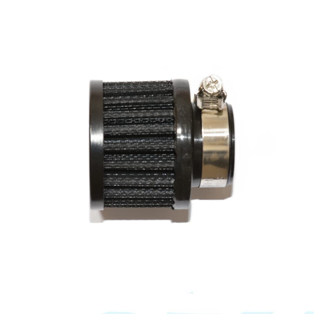 25Mm Air Intake Filter 1' Inlet Dia Air Intake Cone Universal Filter Parts With Adjustable Clamp (Black)