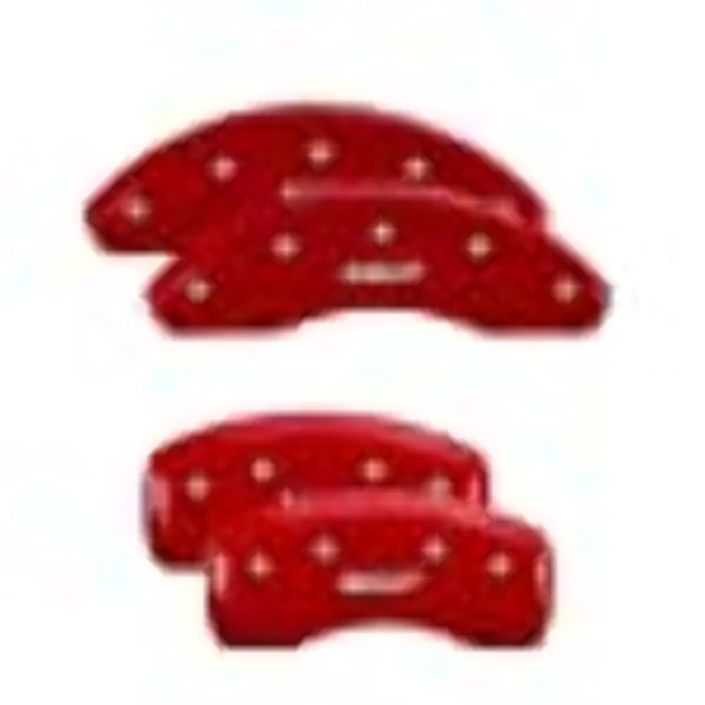 Mgp Caliper Covers 10250Smgprd Mgp Red Powder Coat Finish, Silver Characters, Set Of 4