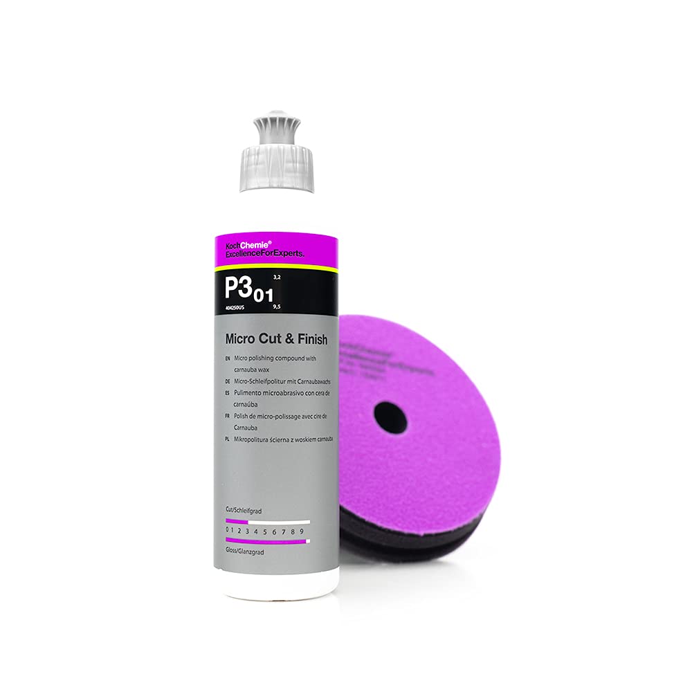 Koch-Chemie Micro Cut & Finish Polishing Compound with Carnauba Wax - Permanent Removal of Holograms, Fine Scratches & Sanding M