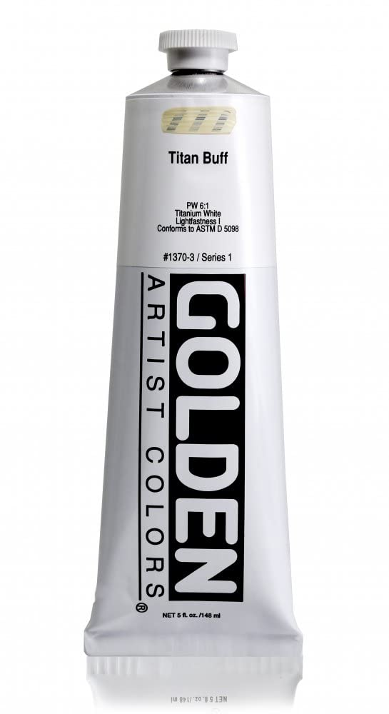 Heavy Body Acrylics By Golden, Titan Buff, 5 Fl. Oz. Tube, Professional Acrylic Paint, Opaque