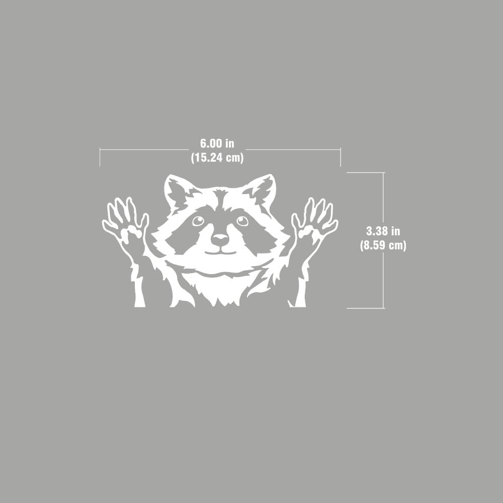 Wirester 6 Inch Clear Vinyl Decal Sticker Decoration For Car Window (Or Any Flat Surface) - Raccoon Hands Out