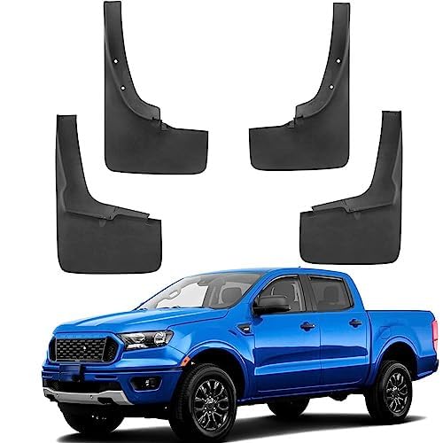 Tecoom Mud Flaps Splash Guards Compatible With Ford Ranger 2019 2020 2021 2022 2023, Heavy Duty Front And Rear Mud Flaps, Easy I