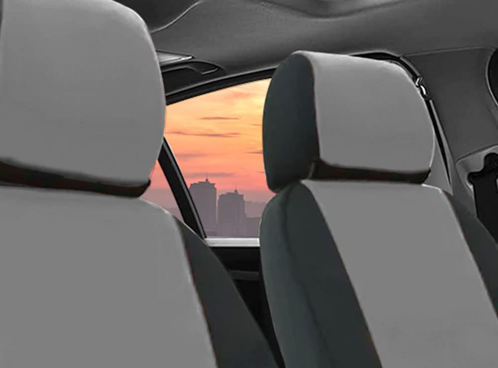 Carscover Custom Fit 2015-2018 Ford F150 F250 F350 Pickup Truck Neoprene Car Front Seat Covers Gray & Black Sides Driver & Passe