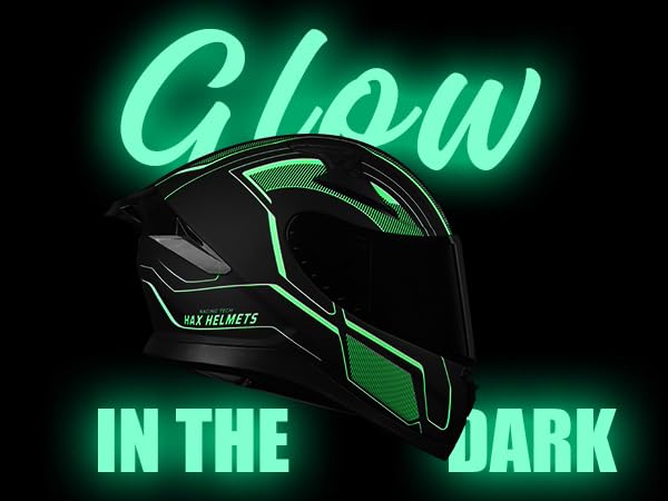 HAX Full Face Motorcycle Helmet with Dual Rear Wing and Pinlock Ready DOT Approved - Lightweight and Durable Motorbike Street Bi