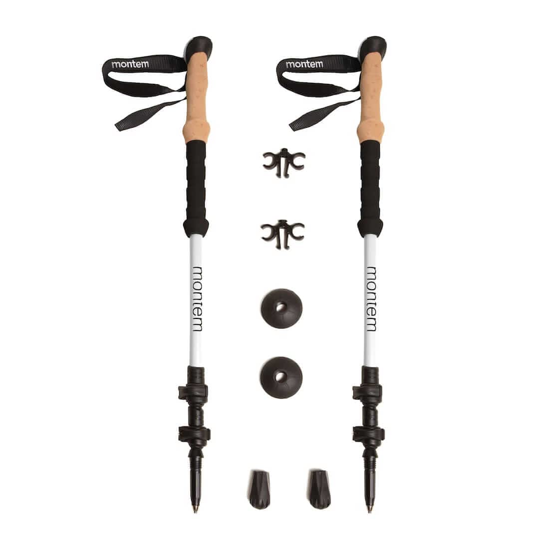 Montem Ultra Strong Hikingwalkingtrekking Poles - One Pair (2 Poles) (White)