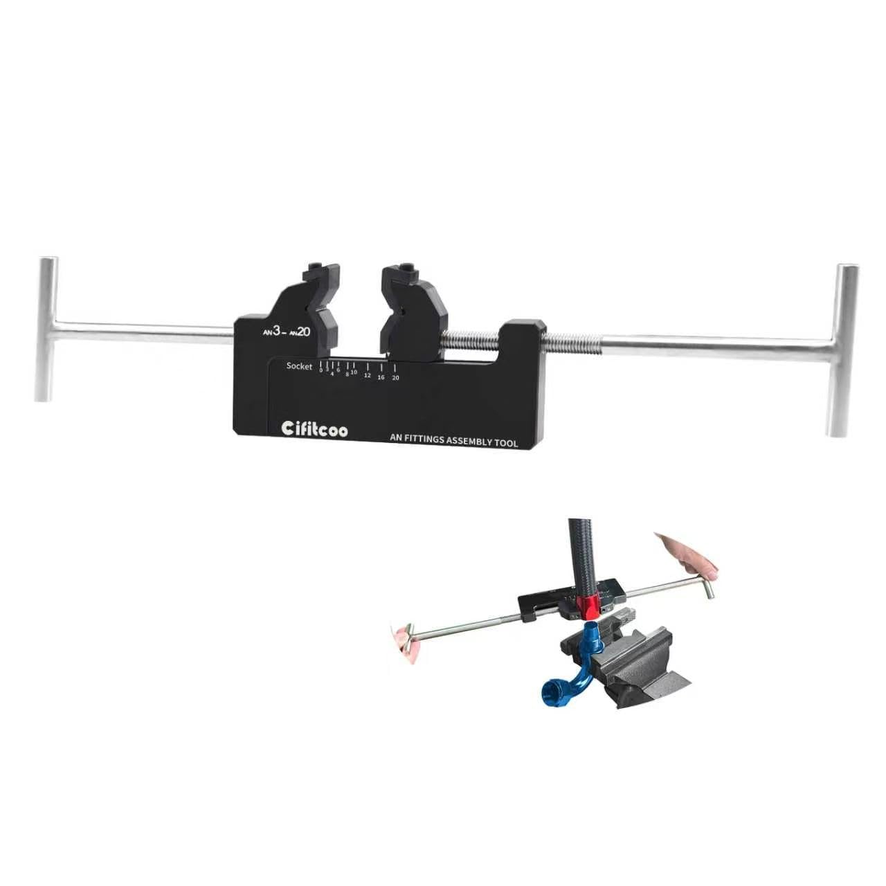 CIFITCOO AN Hose Assembly Tool, AN Fittings Installation Tool, Universal 3AN-20AN Hose Installation Wrench, Labor-Saving No-Scra