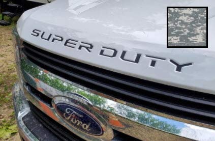 Decal Mods (2017-2022) Hood Grille Decal Sticker (Thin) Letter Inserts Inlays for Ford F250 F350 F450 Super Duty (Digital Camo ACU Genuine) - FDCACUGENUINE