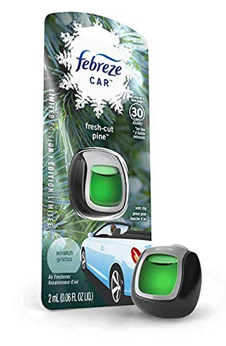 Febreze Car Vent Clip Air Freshener - Fresh-Cut Pine - Pack of 2 - 0.06 Fl Oz - Holiday Collection 2017 - Green