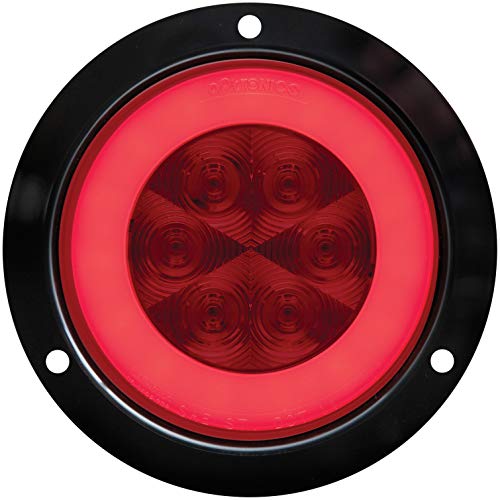 Optronics STL101RFBP Lens 4&quot; Sealed LED Light with Mounting Flange, Red