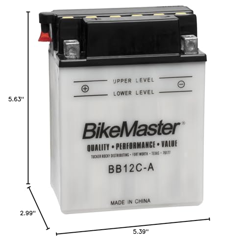 Bikemaster Performance Conventional 12N7D-3B Motorcycle Battery Compatible For Yamaha Yfm100 Champ 1987-1991