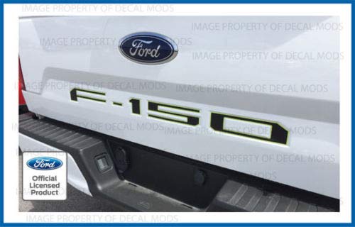 Decal Mods 2018-2020 Tailgate (Thin) Decals Stickers (Thin) Letters Kit Insert Indent For Ford F150 (2018-2020) (Green Monster -