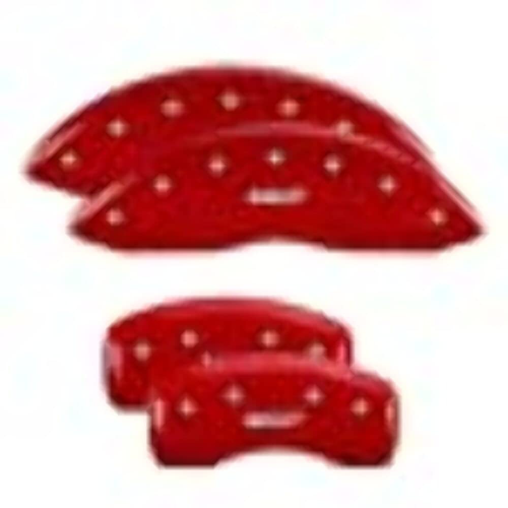 Mgp Caliper Covers 54012Smgprd Mgp Red Powder Coat Finish, Silver Characters, Set Of 4