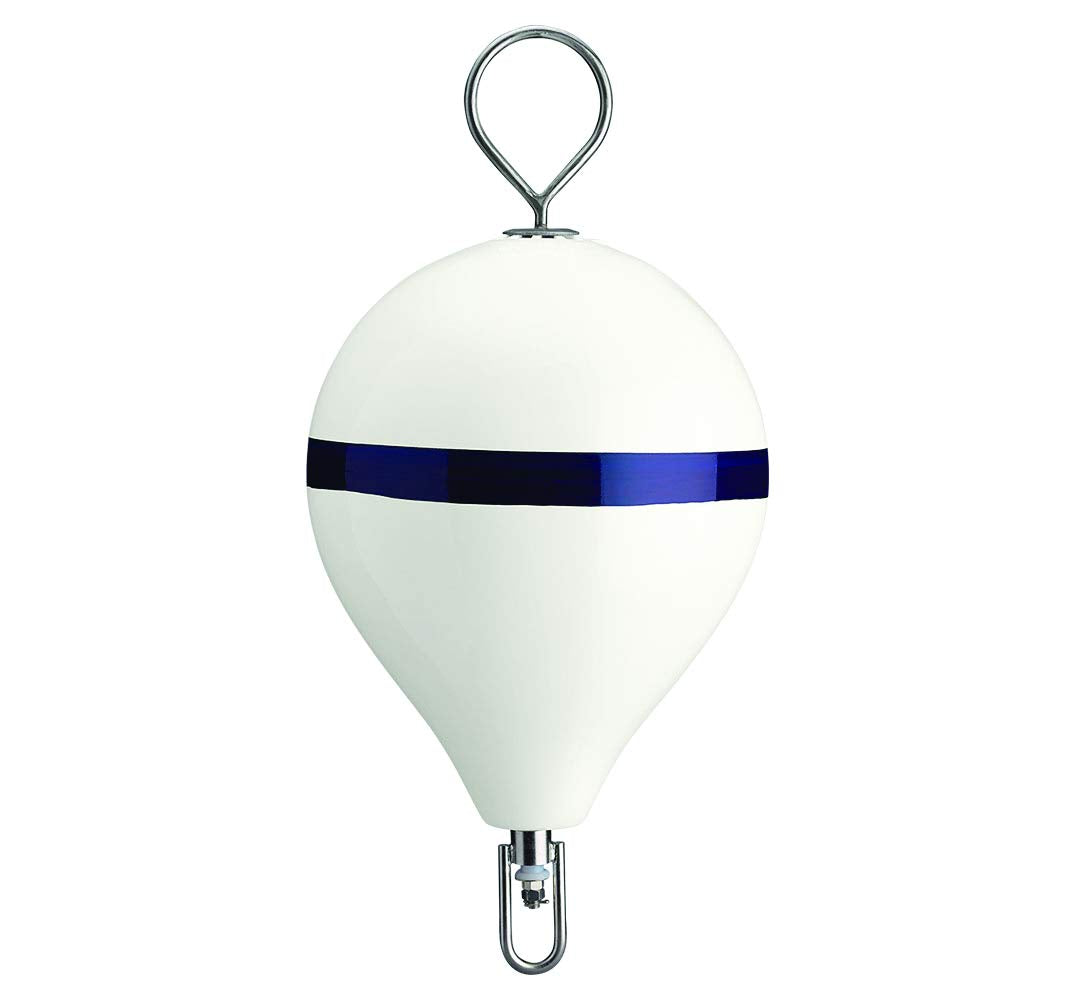 Polyform Cm-3 Wht W/Str/Ss Cm Series Mooring Buoy - 17 X 22, White With Stainless Steel Eye