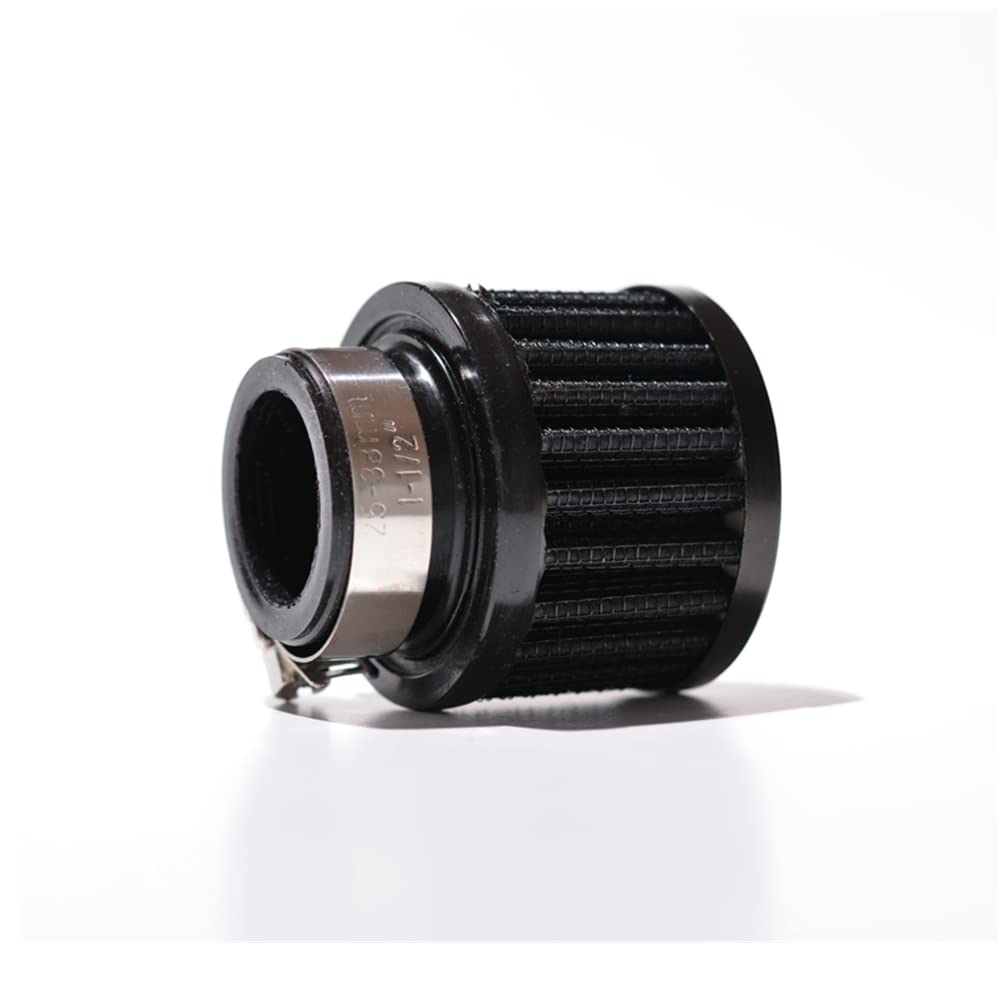 Meriton Auto Car Intake Air Filter - 25mm Rubber End Clamp - Black
