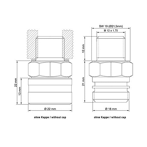 Stahlbus Oil Drain Valve Plug M12X1.75X12Mm - Clean, Easy, No Tool Oil Change - Includes Oil Drain Plug, Washer, Cap, Connector,