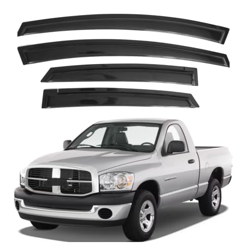 Ig Window Rain Guards Vent Visors Shades For 2002-2008 Dodge Ram 1500 Standard Cab, Window Deflectors Shield For 2003-2009 Ram 2