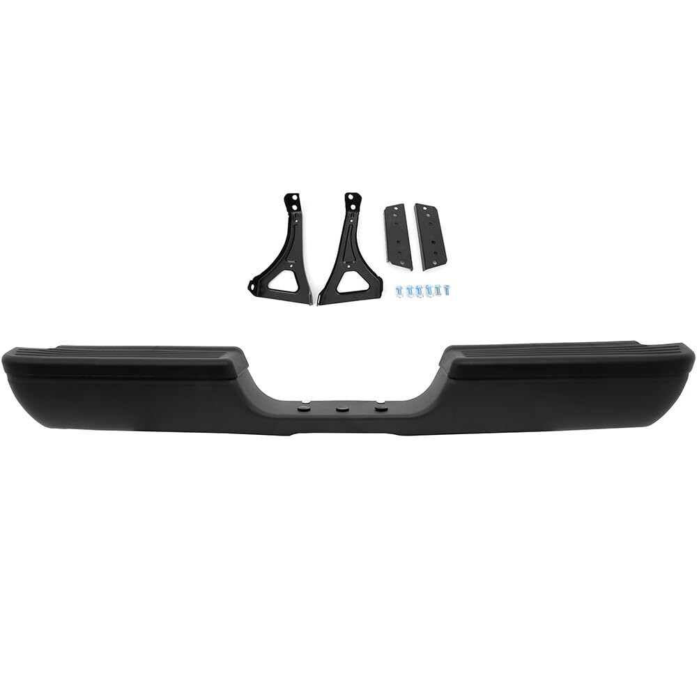 Scitoo Steel Black Rear Step Bumper Replacement For 1994-2002 For Dodge Ram 1500 2500 3500 Rear Bumper Comes Without Parking Sensor Holes Without Dual Exhaust