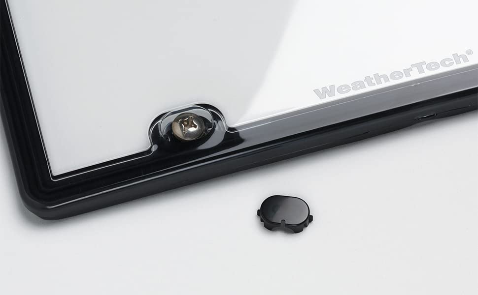 WeatherTech ClearCover License Plate Cover and Frame, Chrome/Black