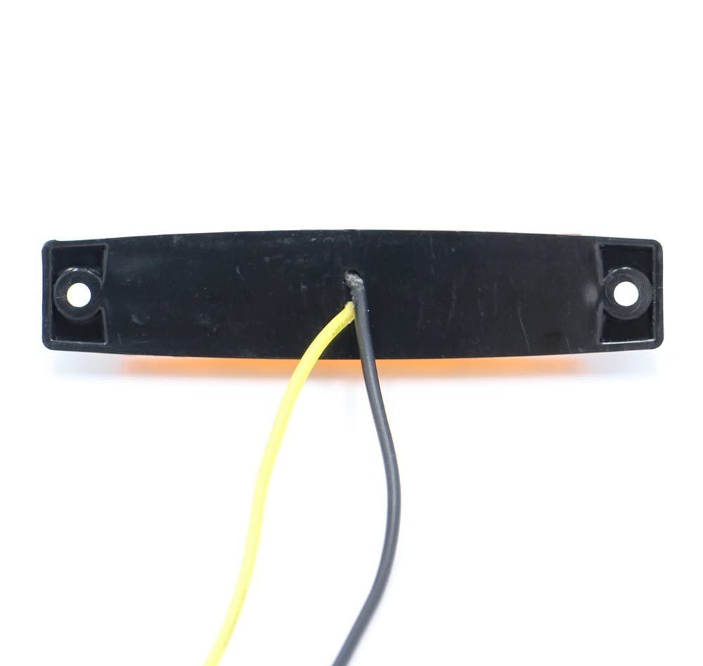 Tmh 20 Pcs 3.8'' Amber + Red Light 6Led Side Marker Lights, Trailer Marker Lights, Rear Side Marker Lamp For Truck Trailer Rv Bo