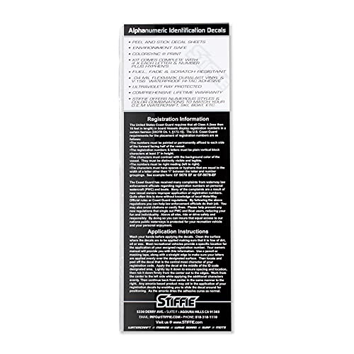 Stiffie Uniline Seafoam Green 3 Alpha-Numeric Registration Identification Numbers Stickers Decals For Boats & Personal Watercraft