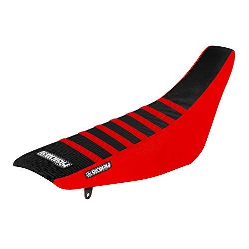 Enjoy Mfg Seat Cover - Compatible Fit For 2004-2014 Honda Crf230 Crf 230 - Red Sides/Black Top/Red Ribs #149