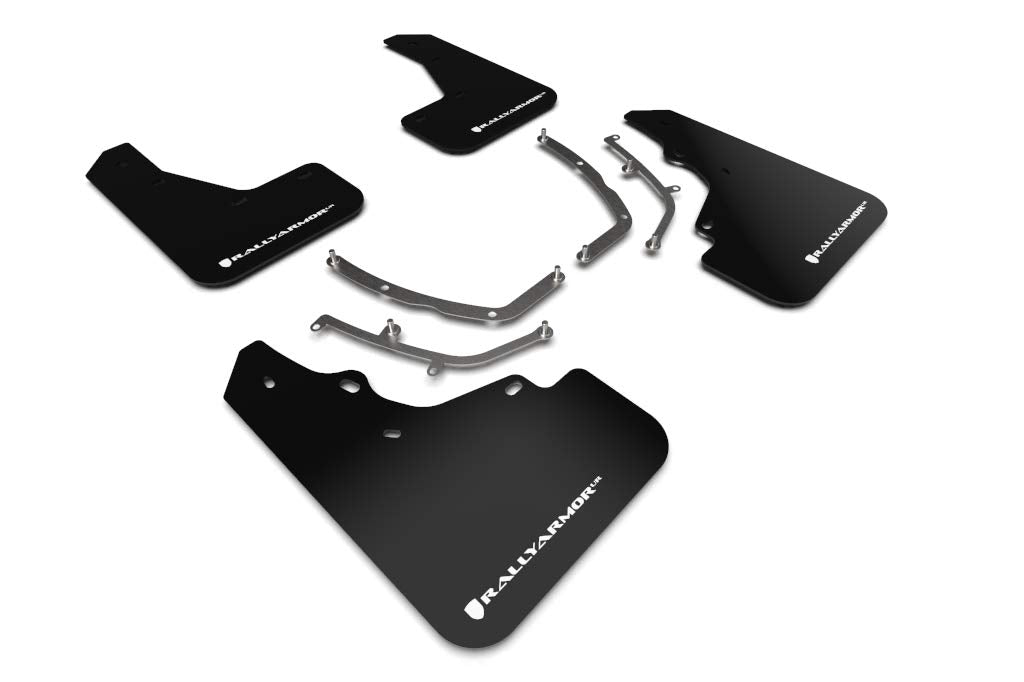 Rally Armor Black Ur Mud Flap With White Logo Fits 2019+ Mazda3 Gt Sport Hatch Mf61-Ur-Blk/Wh