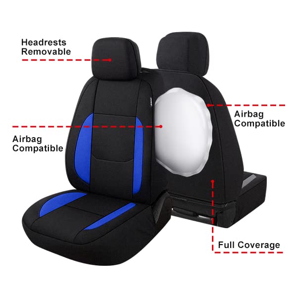 Pariitadin Waterproof Car Seat Covers 2 Front Seats, Neoprene Seat Covers for Cars, Universal Fit Interior Covers for Most Cars