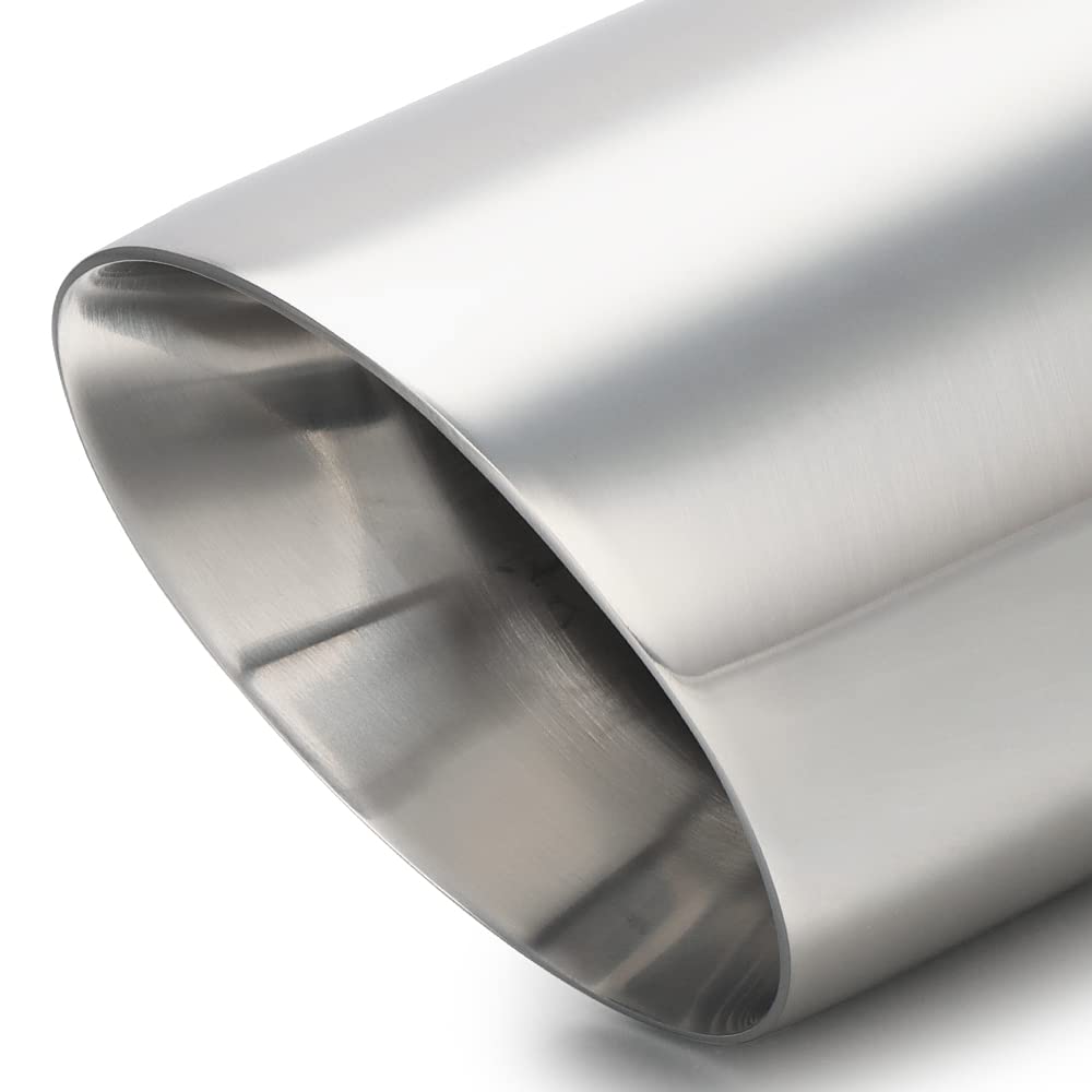 Lcgp 2.5'' Inlet Universal Diesel Exhaust Tip 4.5'' Outlet 07'' Long Tail Tip, Polished & Double Wall Angle Cut