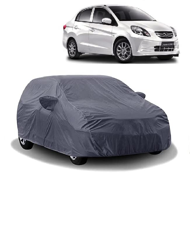 Carigiri 100% Rain Resistant | Uv Protection | Dust Proof Grey Car Body Cover For Honda Amaze(Triple Stitched,Mirror Pockets)(Mo