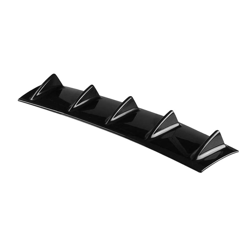 Idain 23 Inch Universal Car Rear Bumper Lip Diffuser Shark Fin Style Bumper Spoiler,Glossy Black