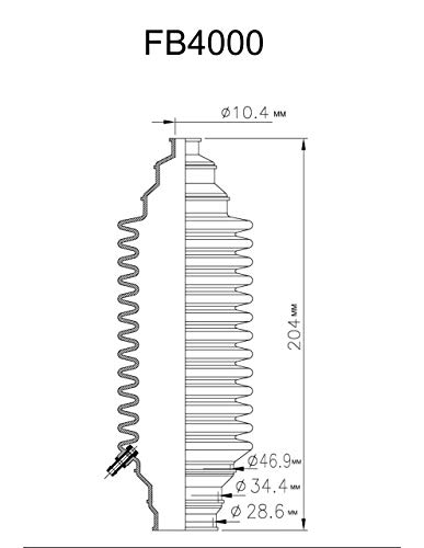 FLEXX BOOT FB4000 Universal Replacement Rack & Pinion Steering Boot