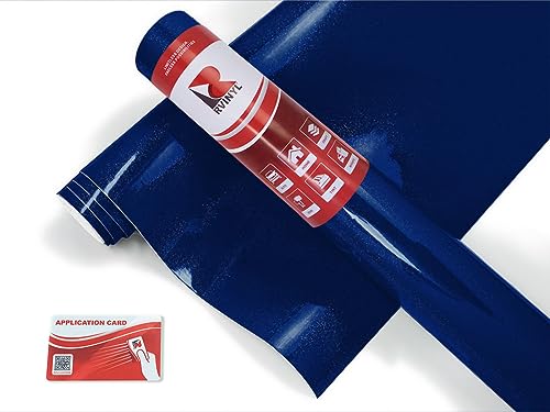 ORACAL 970RA Series Dual Cast Wrap Film in Gloss Metallic Deep Blue 192 Thick Car Vinyl Roll - 4ft x 5ft with Air Release Adhesi