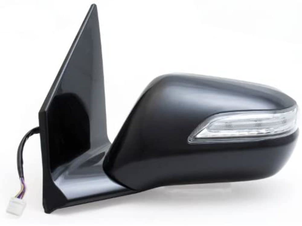 Fit System Driver Side Mirror for Acura MDX, w/o power liftgate, black PTM, w/turn signal & memory, blue lens, foldaway, Heated Power