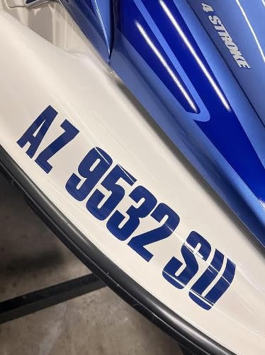 Stiffie Uniline Berry 3 Alpha-Numeric Registration Identification Numbers Stickers Decals For Boats & Personal Watercraft