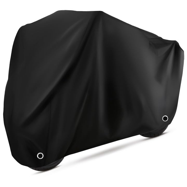 Tokept Motorcycle Cover Waterproof Sun with Lock-Holes & Storage Bag Heavy Duty Material, Fits up to 96'' Harley Davison and All