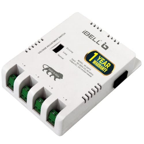 Ibell Cp404 4 Channel Smps For Cctv Output, Power Supply Adapter For Up To 4 Cctv Cameras, White (Pack Of 1)