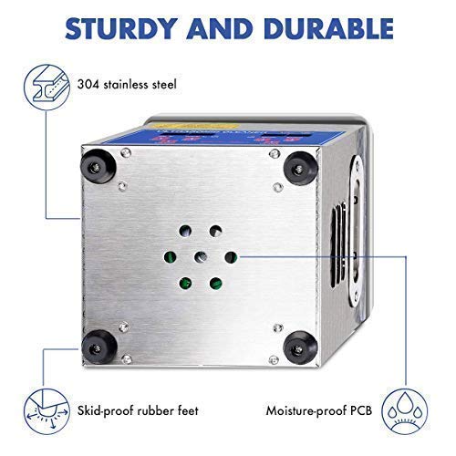 Dareflow Ultrasonic Parts Cleaner 200W Heated 2L (1.5L Liquid Capacity) For Small Carburetors Injectors Guns Bullets Brass And Jewelry Professional Stainless Steel Ultrasonic Bath Upgrade