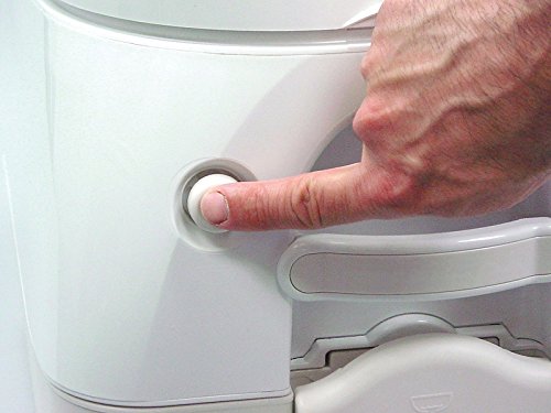 Dometic 301097406 Portable Toilet 2.6 Gallon W/Stainless Steel Hold-Down Brackets, Gray