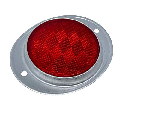 [ALL STAR TRUCK PARTS] Amber/Red 3    Round Reflector with Aluminum Base Screw On 2 Holes for Trucks, Towing, Trailers, RVs and