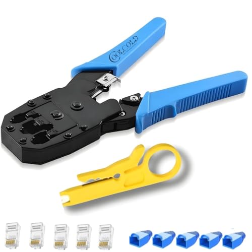 Coolcold Crimping Tool Rj45 | Tool Kit | Wire Stripper And Cutter, 3 In 1 Modular Rj11 Utp Cat5E/Cat6 Lan Cutter Rj45 Rj12 4P4C