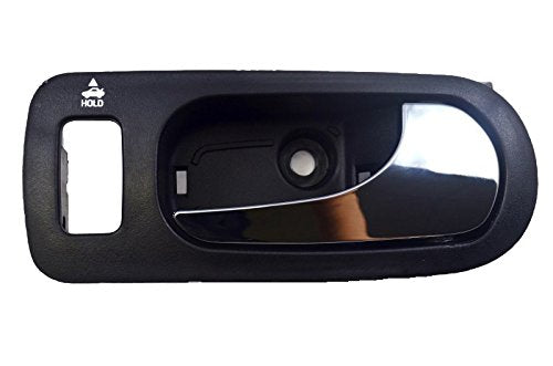 PT Auto Warehouse GM-2312MA-FR - Inside Interior Inner Door Handle, Black (Ebony) Housing with Chrome Lever - Passenger Side Front