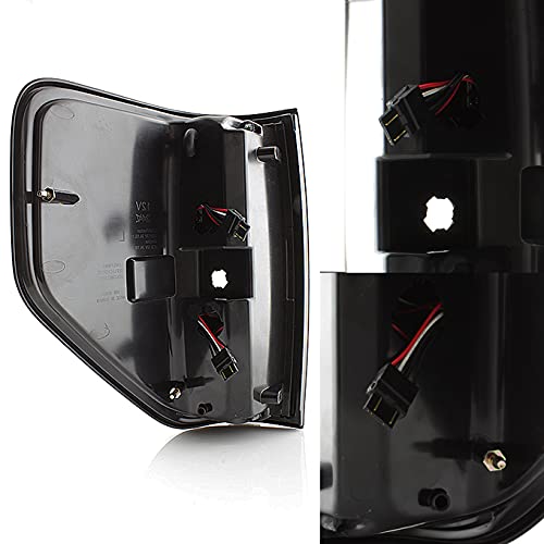 Akkon - For 2009-2014 Ford F150F-150 Smoked Lens [Dual C-Shape Tube] Led Tail Brake Light Lamps Lh+Rh Pair